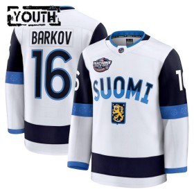 Finnland 4 Nations Face Off 2025 Fanatics Premium Aleksander Barkov Weiss Trikot - Kinder